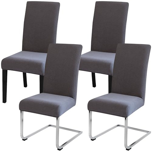 DREAHOTEXTIL Stuhlhussen Stretch Bezüge für Esszimmerstühle mit Rückenlehne | 4er Set elastische Stuhlbezüge, weicher Stoff, Waschbar und Pflegeleicht, Schützt Ihre Stühle vor Flecken und Abnutzung