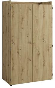 byLIVING Secrétaire Janne - Aspect chêne Artisanal - Armoire de Bureau avec 2 Portes - Peu encombrante - sans poignée - 80 x 141 x 40 cm (l x H x P)