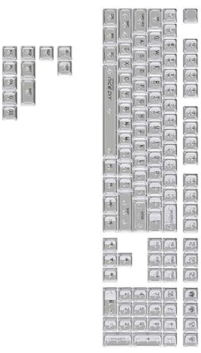 BUBEFSKD 132Keys Backlit - Tapa para llaves Transucents Backlits Crystal Keycap MDAS Llave de perfil para teclados mecánicos Botón de personalización del teclado