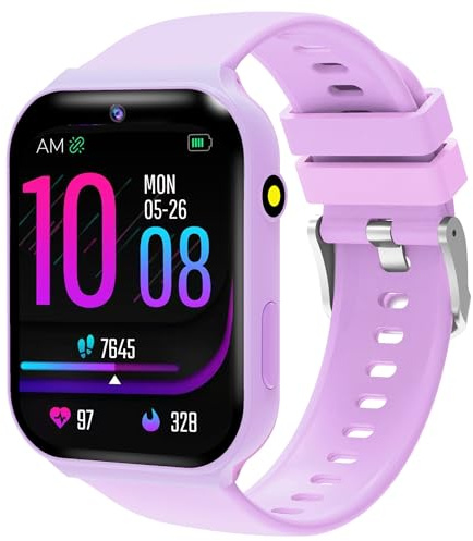 Montre Connectée Enfant, 1,83 HD Montre Intelligente Enfants Fitness Tracker Garçon Fille 18 Jeux Appareil Photo Podomètre Réveil Surveillance du Sommeil Étanche Cadeaux de Noël et d'anniversair