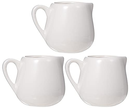 BETOOKY Set 3 Mini Lattiera in Ceramica da 100ml con Manico, Bricco per Latte con Beccuccio Antigoccia, Accessorio Cucina Creativo per Salsa e Caffè
