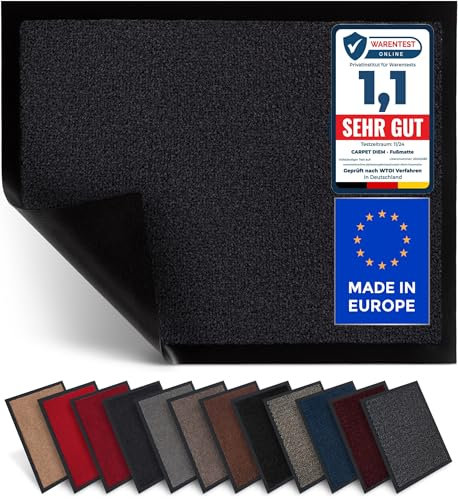 Carpet Diem Felpudo Antideslizante 40 x 60 cm - Trampa de Tierra Felpudo Exterior e Interior para una Entrada Limpia - Fácil de Cuidar - Antracita