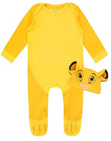 Disney Baby Jungen Lion King Schlafstrampler und Mütze Set Simba
