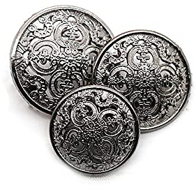 5 Stück Hohle Metallknöpfe Schwarz Silber Gold Runde Dekorative Knöpfe für Kleidungsnäharbeiten Accessoires