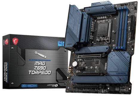 MSI MAG Z690 TORPEDO Gaming Mainboard ATX, unterstützt Intel Prozessoren der 12. Generation, LGA 1700, 16 Duet Rail VRM 70A, DDR5 Memory Boost 6400+MHz/OC, 1 x PCIe 5.0 x16, 3 x M.2 Gen4, 2.5G LAN