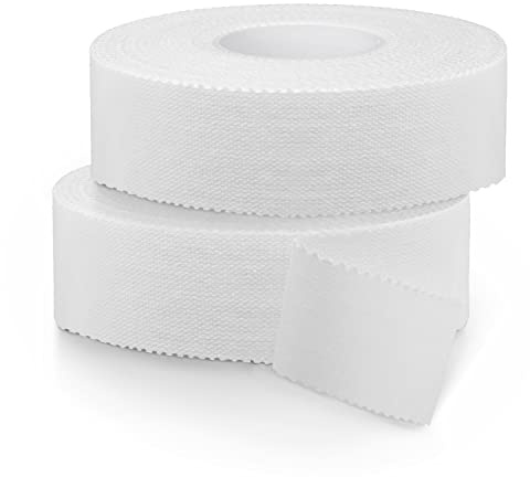 GOCUODE 2 Pièces 2.5cm Bande Sport Adhesive,Ruban Doigt Coton,Bande Bandage Protection Sport pour Escalade Golf Hockey Ju-Jitsu Football Basketball (2.5cm*13.7m)