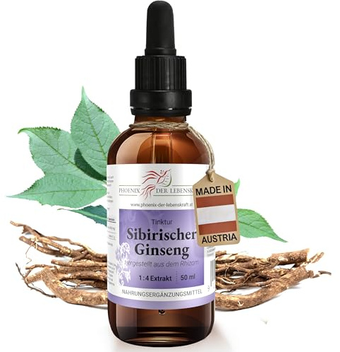 Sibirischer Ginseng Tinktur 50ml | Eleutherococcus senticosus Tropfen (1:4 Extrakt) | Top Premium Qualität aus Österreich | Veganes Nahrungsergänzungsmittel ohne Zusatzstoffe | Eleuthero, Ciwujia
