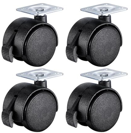 Schwarze Lenkrollen Räder,Rollen Für Möbel,Mit Bremse/Ohne Bremse Schwenkrollen,Transportrollen,Ersatz Möbelrollen,360° Lenkrollen/Leise Rollen,Schwerlastrollen 4 Stück,4Brakes-30mm(1.18in)