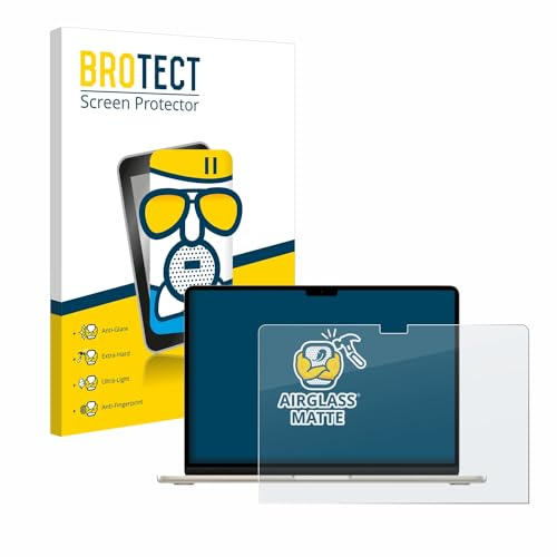 BROTECT Entspiegelungs Schutzglas für Apple MacBook Air 15 M3 2024 / M2 2022 Schutzfolie Panzer Folie Glas Matt [Kratzfest 9H, Anti-Reflex]