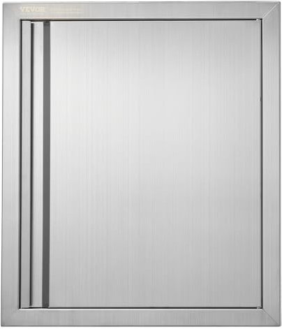 VEVOR Porta di Accesso alla Griglia 457x533mm Porta Singola da Cucina in Acciaio Inossidabile da Incasso con Maniglia Retrattile per Grill Isola Grill Station Mobile da Esterno