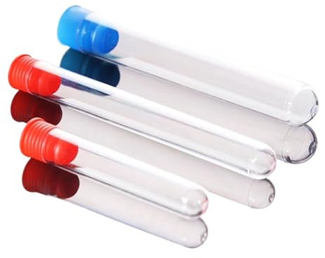 100 stück/packung 12 * 100mm Labor Transparent Kunststoff Reagenzglas mit kappe Chemie Labor RIA Rohr
