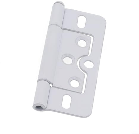 Premium Iron Flush Door Hinges For Cupboard Wardrobe Cabinet Louvre Doors, Sturdy And Long Lasting, Smooth, Multiple Color Options(White)