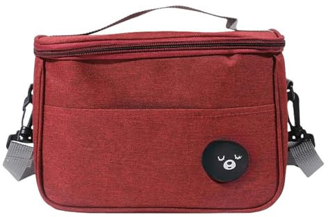 SJFYB insulation box Isolierte Lunch Box Männer Frauen Reise Tragbare Camping Picknick Tasche Kalte Lebensmittel Kühlbox Mit Schultergurt-Wein rot