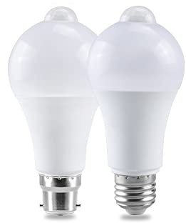 fortunate lights Pack of 2, LED PIR Motion Sensor Light Bulb, 18W/15W/12W AC85V-265V Outdoor Porch Garage Pathway Lighting(Cool white 18W,B22)