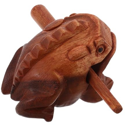 ERINGOGO Wooden Frog Croaking Tube Frog Sound Maker Percussion Instrument Animal Ornaments Shelf Decor Desk Figurines Educational Toy