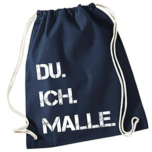 Hallo Heimat DU. ICH. MALLE. Rucksack oder Jutebeutel Baumwolle Tasche | Festival | Mallorca | Beutel | Junggesellenabschied JGA | Hochzeit | Geburtstag | Urlaub | Ostern (Rucksack, Dunkelblau)