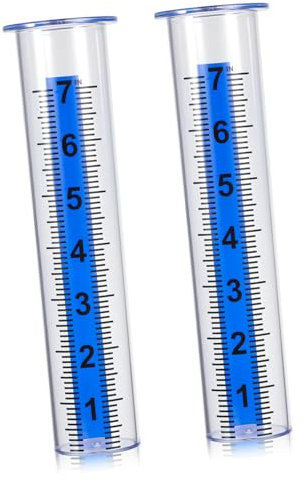TOGEVAL 2pièces Pluviomètre pour Pelouse Et Jardin Extérieur Jauge Eau pour Pluie Tube De Remplacement Précis Lot