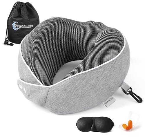Nourideaux Nackenkissen Grau Flugzeug Reise Gadgets Nackenhörnchen Schlaf Neck Pillow Travel Reiseset Auto Reiseutensilien
