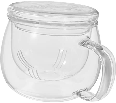 COLLBATH Taza De Vidrio Para Preparar Té 350 Ml De Borosilicato Resistente Al Calor Colador Incorporado Para Hojas Sueltas Uso Doméstico y Oficina