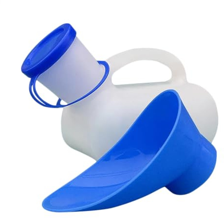 Urinflasche Unisex Für Unterwegs, Urinal Notfall Urinflasche, Tragbare Auto-toilette, Mobiles Notfall Urinal Reise Mit Deckel Tragegriff Trichter, Wiederverwendbare Urinals Outdoor Auslaufsicher, 1L
