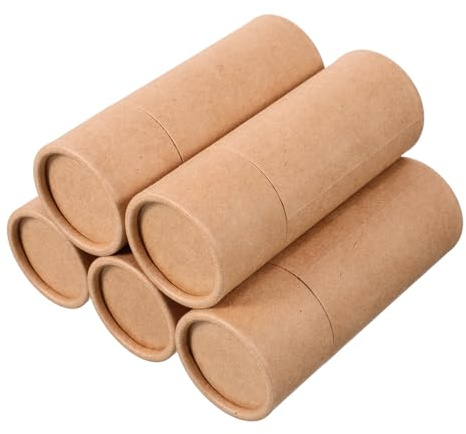 WRITWAA 5pezzi Tubi Di Cartone Rotondi in Carta Kraft Scatole Cilindriche Per Conservazione Di Oli Essenziali Design Unico Per Protezione e Trasporto Facile
