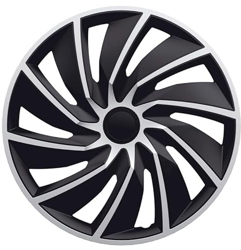 Radkappen Radzierblenden kompatibel mit VW Caddy Turbo Van 17 Zoll Silber,Schwarz 4 Stück