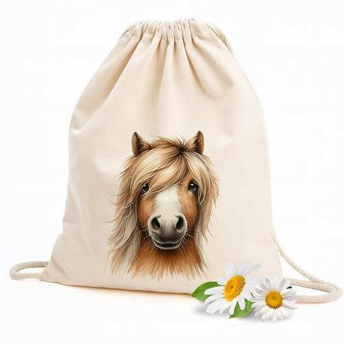 GRAZDesign Personalisierter Kinder Stoffbeutel - Turnbeutel Rucksack Wäschewechsel Beutel, beige aus Baumwolle