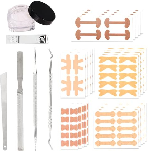 Unghie Incarnite Piedi Strumenti, Correttore Professionale per Unghie Incarnite e Set di Strisce Adesive Strumenti Pratici per Pedicure Adatti a Donne Uomini