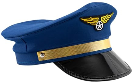 Marineblaue Pilotenmütze – verstellbare Baumwollkappe, gesticktes Flügelemblem, atmungsaktives Innenfutter, klassisches Pilotendesign, das das maritime Erbe mit stilvoller Flugidentität präsentiert |