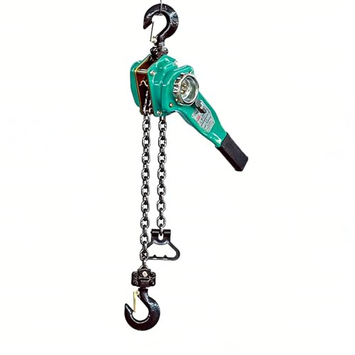 TY&WJ Polipasto De Palanca 3/4 De Tonelada (750Kg), Polipasto De Trinquete 1,5M con Cadena G80 Y Gancho Giratorio 360° Polipasto Manual para Taller, Fábrica,1+1/2ton,1.5m/5Ft