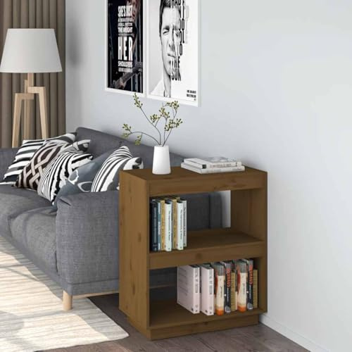 Mimdixy Dekoregal, Würfelregal, Küchenregal, Büroregale, Regale, Bücherregal Honigbraun 60x35x71 cm Massivholz Kiefer Für Schlafzimmer, Büro, Einfache Montage