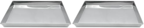 Pentole Agnelli COAL49/340 Teglia Rettangolare in Lega d'Alluminio 3003 con Orlo, Argento, 40 x 30 cm, 1 Pezzo (Confezione da 2)