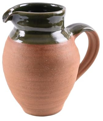 Boccale per vino storico – Caraffa in argilla da 1,0 litri per vino medievale LARP vichingo