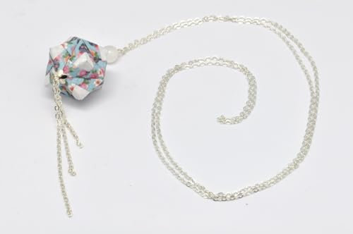 The cocotte Collier sautoir papier Origami Boule Bleu