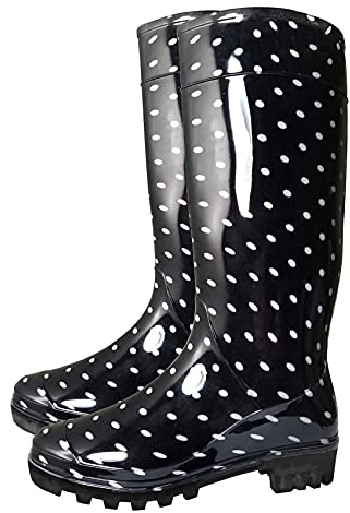SUGAR ISLAND® Damen Gummistiefel für Schnee und Regen und fürs Festival-Blackspot-39 EU/6 UK