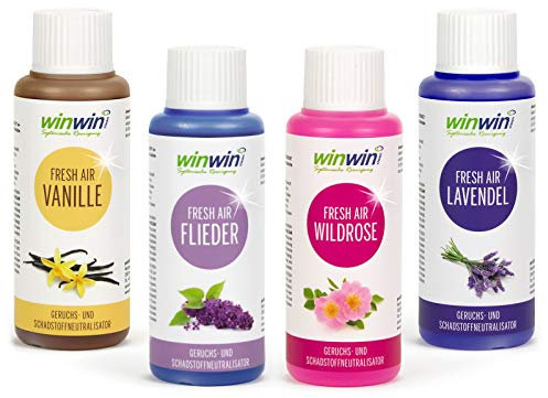 winwin clean Systemische Reinigung - 4 x FRESH AIR 100ML I Vanille I FLIEDER I WILDROSE I LAVENDEL