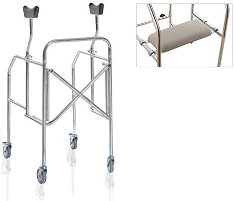 DEAMBULATORE ASCELLARE PER ANZIANI PIEGHEVOLE IN ACCIAIO VERNICIATO - Moretti Mod. RP756S - SEDILE IN OMAGGIO