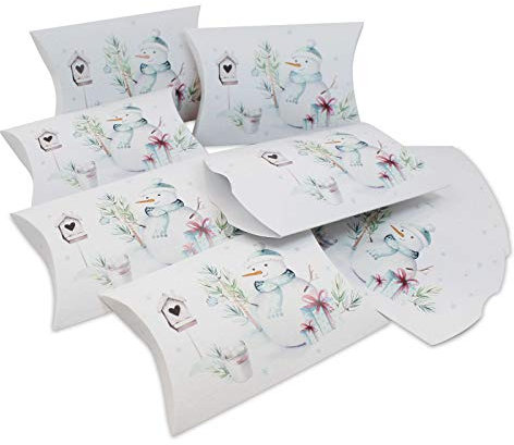 Kissenverpackung Geschenkkarton Weihnachten Schneemann 100 Stück
