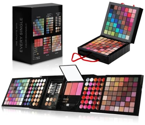 Shogpon 177 Farben Professionelle Schminkkassette Eyeshadow Lidschatten-Palette Makeup Kit mit Concealer, Rouge, Gesichtspuder, Lipgloss und Augenbrauenpuder