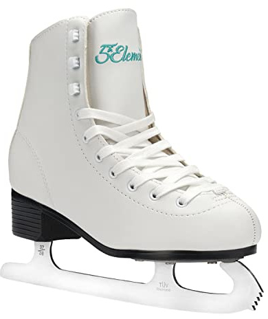 5th Element Grace Ice Skates for Women - Comfortable Figure Skates with Lightly Padded Soft Tricot Lining - Stylish Women's Ice Skating Shoes (White, 6.0)