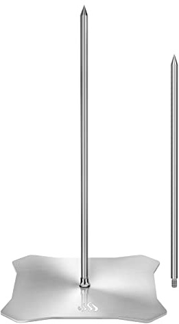 Onlyfire Al Pastor Skewer for Grill, 304 Stainless Steel Brazilian Vertical Spit Stand with 2 Removable Spikes (9 /11.5) for Oven, BBQ, Shawarma Rotisserie for Tacos Al Pastor, Gyros and Kebabs