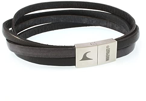 WAVEPIRATE® Echt Leder-Armband Twist Schwarz Grau Herren Männer