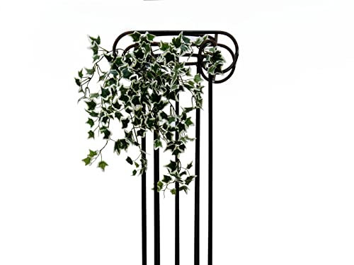 artplants.de Planta Colgante de Hiedra de plástico Johannes en Varilla de Ajuste, Verde-Blanco, 60cm - Hiedra Artificial