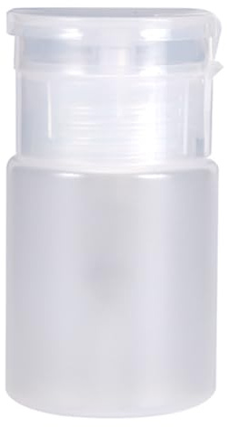 60ml Pumptom Plastflaska, Nagellackborttagare för Alkohol Flytande Rengöringsmedel (Vit)