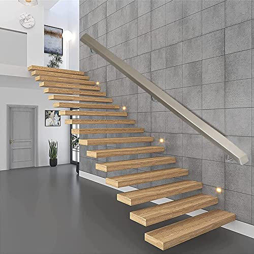 Handlauf Handläufe Geländer Treppen Draußen Innen Handlauf Wandmontage Edelstahl, Quadratischer Treppenhandlauf Mit Halterungen Für Terrasse, Veranda, Deck, Keller, Garage Und Hotel ( Size : 480cm/15.