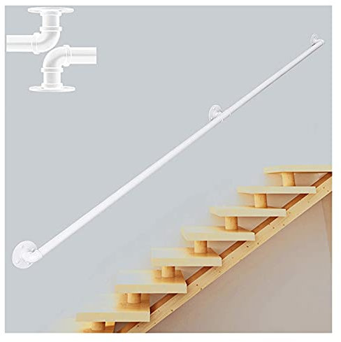 FJGQXL Pasamanos Escalera Acero Inoxidable Barandillas para Escaleras 1-20 pies Largo Tubo Blanco Interiores y Exteriores