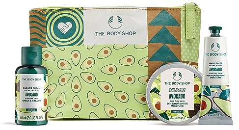 The Body Shop Reichhaltiges und cremiges Avocado-Mini-Geschenkset – Duschcreme + Körperbutter + Handbalsam