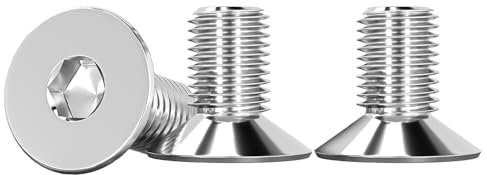 Drenky 10 Stück M8 X 12mm Senkkopfschrauben Edelstahl V2A VA A2 Schrauben mit Abgesenktem Kopf DIN 7991 / ISO 10642 Senkschraube Rostfrei Silber Innensechskant Schraube Senkkopf Regelgewinde