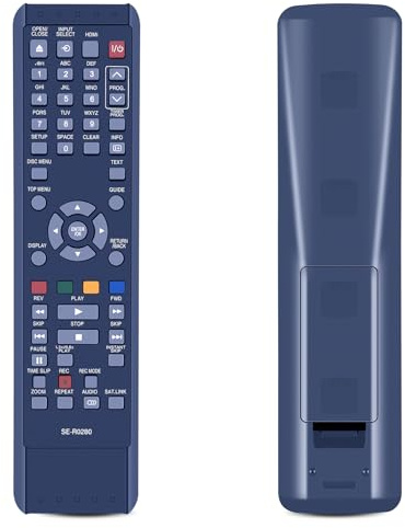 New SE-R0280 Remote Control Replacement for Toshiba DVD Recorder Player HDMI DVB Freeview, Compatible With D-R17DT D-R17DTKB