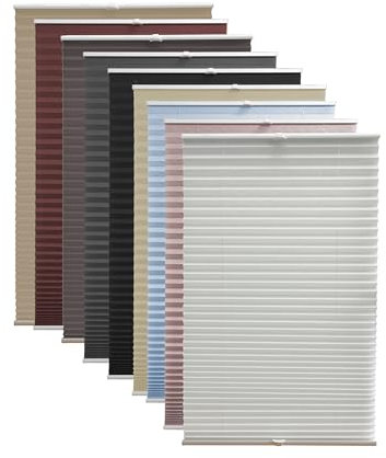 Sunlusso Klemmfix Plissee ohne Bohren Blickdicht (Weiß Crash, 85 x 130 cm) - lichtdurchlässig, ohne Verdunkelung - Fensterrollos, Klemmrollos, Rollos für Fenster ohne Bohren